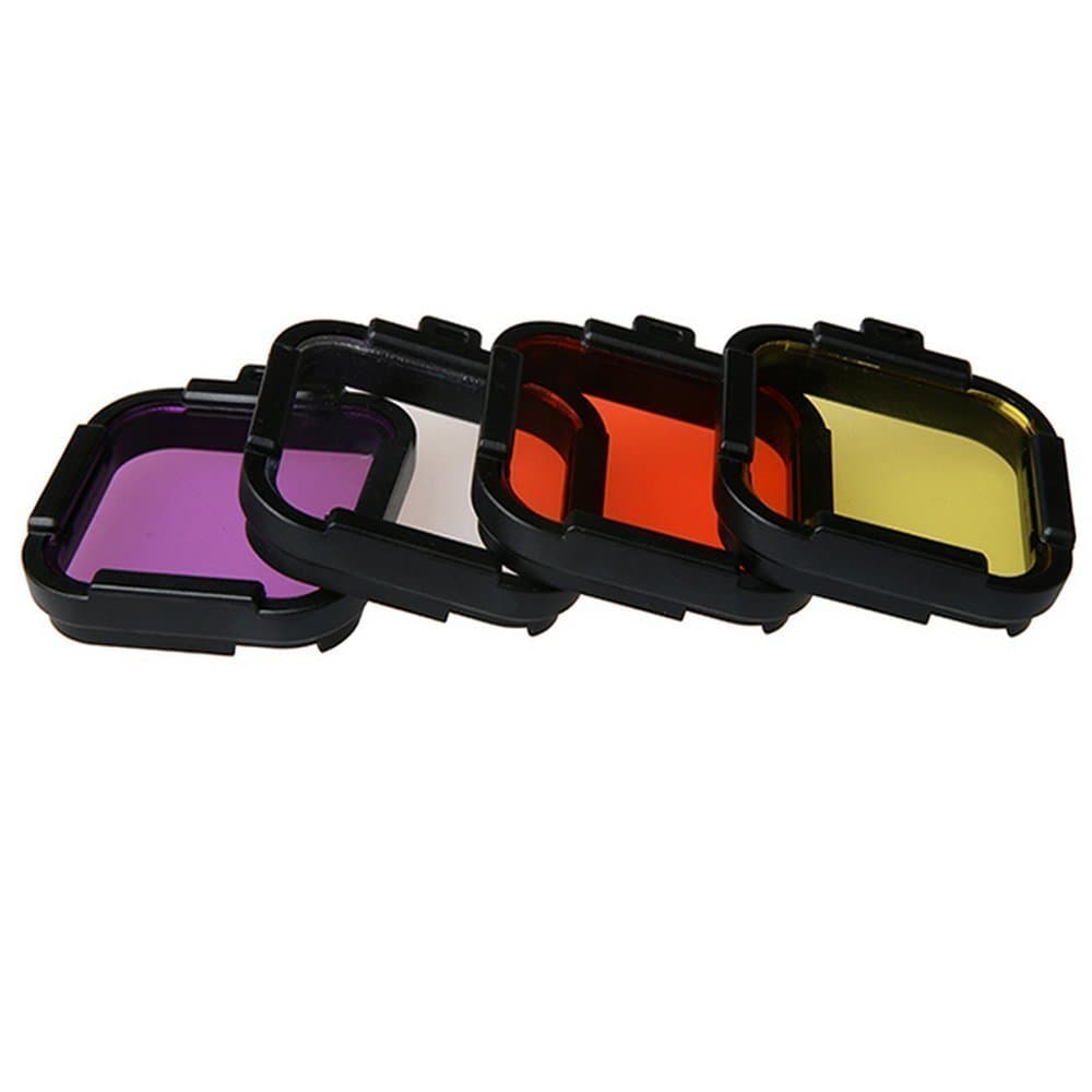 Williamcr 4 Pack Diving Lens Filters Compatible with GoPro HERO5 Session,HERO4 Session and Hero Session Color Correction Compensation Filters for Underwater Video Photography Filming