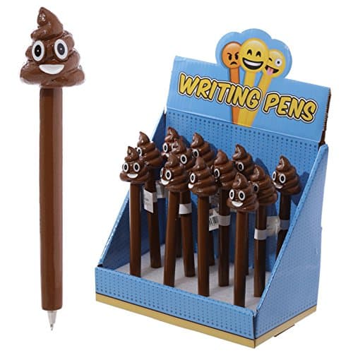 Novelty Collectable Character Pen - Emotive Poop - Length 15cm Width 3cm Depth 2.5cm