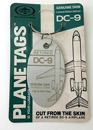 Plane Tags | Cut From Retired Aircraft Skin | Limited Edition DC-9 N917RW