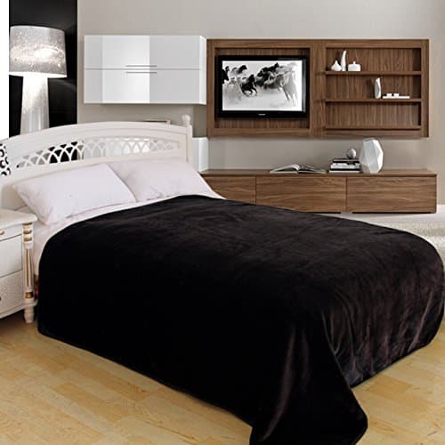 ShiGo Heavy Weight Super Soft Luxury Twin size Blanket 60"X80"Solid Black