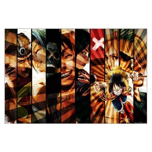 Poster Print Anime The straw hat Pirates One Piece Luffy Team Poster Wall Stickers, Size: 22-Inch by 34-Inch