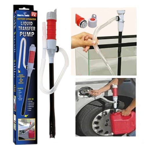 Liquid Transfer Siphon Pump Battery Powered Gas Oil Water Fish Tank Bathroom NEW