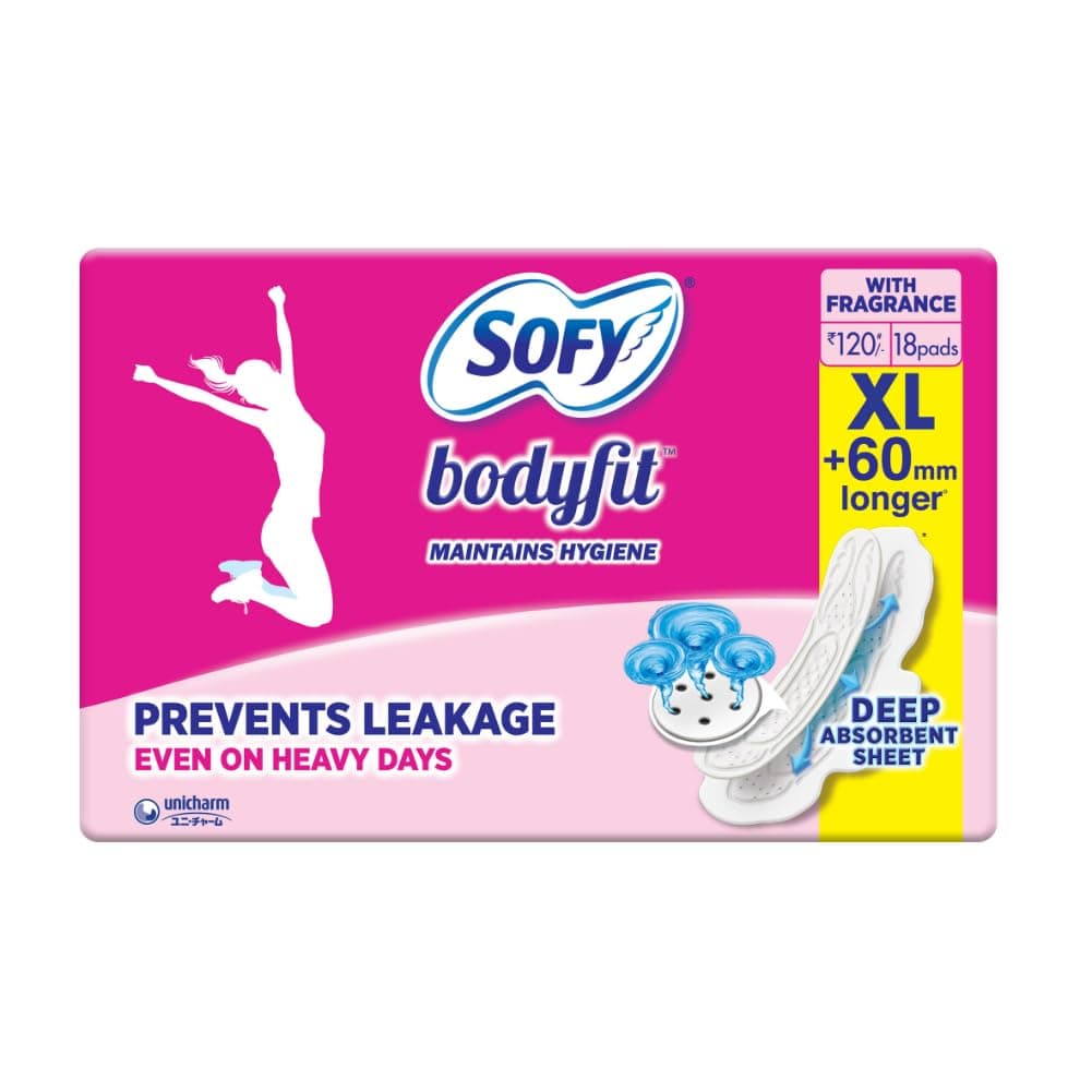 Bodyfit Pro XL - 290mm | 18 pads | Women Sanitary Pads | Leakage Protection | Long Lasting | Deep Absorption | Centre Thick Fit | Comfy Dry Cover | X-Large