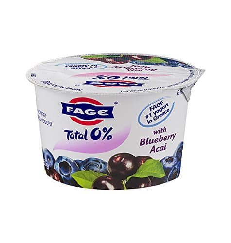 Fage Total Greek 0% Greek Yogurt, Blueberry Acai, 5.3 Ounce (Pack of 12)