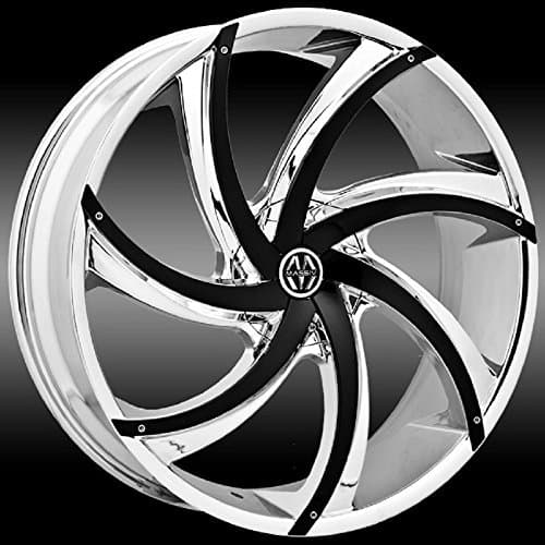 Massiv 920 Turbino 26x9.5 Chrome with Black Inserts Wheel / 5-115 5-120 mm Bolt Pattern / +25 mm Offset / 74.1 mm Hub Bore
