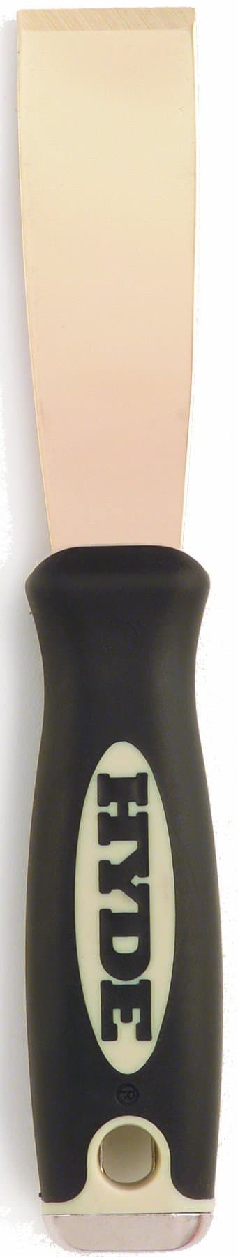 Hyde Tools 06080 1-1/4-Inch MaxxGrip Pro Stiff Brass Hammer Head Putty Knife