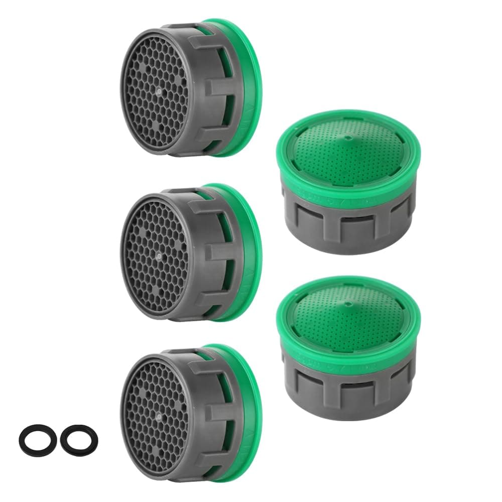 JQK Faucet Aerator, 1.5 GPM Flow Retrictor Insert Faucet Aerators Replacement Parts Bathroom 5 Pack, FAN15-P5