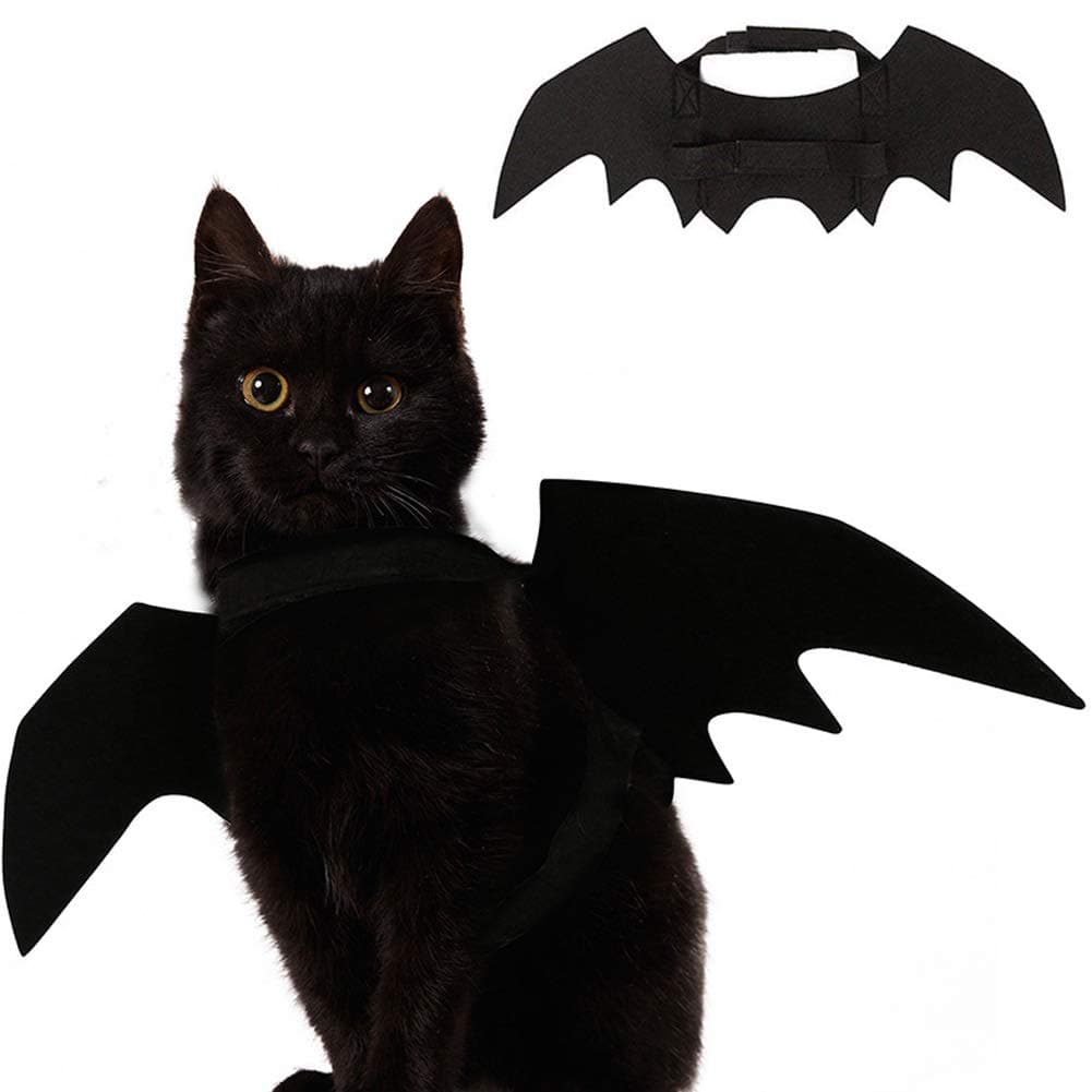Pet Cat Bat Wings Cat Bat Costume, Pet Bat Wings Dog Bat Wings Costume Halloween Cat Costume for Kitten Bat Wings, Halloween Cosplay Bat Costume Puppy Pet Apparel for Halloween Christmas Dress Up