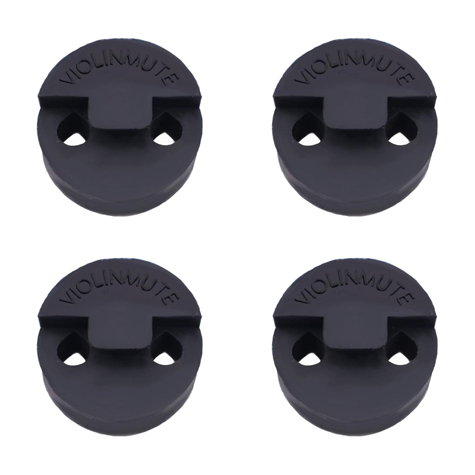 4 Pack Violin Practice Mute for Violin and Small Viola, Round Tourte Style Rubber Mute, Black