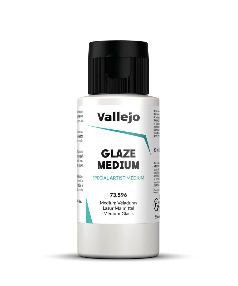 Vallejo - Glaze Medium 60 ml. (2.02 fl.oz.) | Transparent, Slow-Drying Acrylic Medium for Flow and Glazing Effects