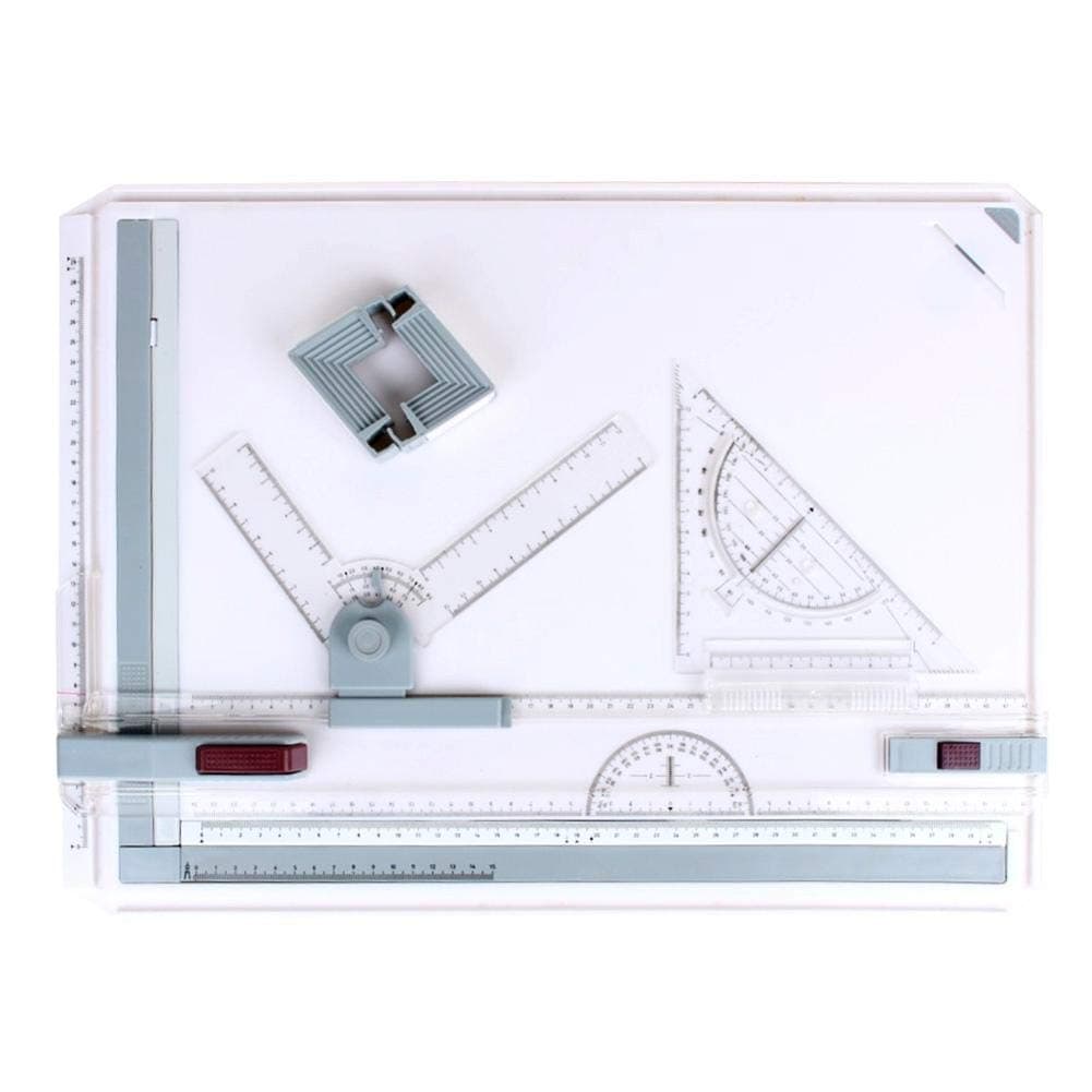 A3 Drawing Board Drafting Table Multifunctional Drawing Board Table with Clear Rule Parallel Motion and Angle Adjustable Measuring System