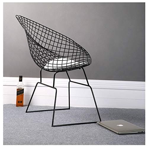 Computer Chair Office Chair Home Back Chair Comfor Hu Nordic Modern Minimalist Casual Hollow Wire Creative Personality Dining Chair(Gold) (Color : Black)