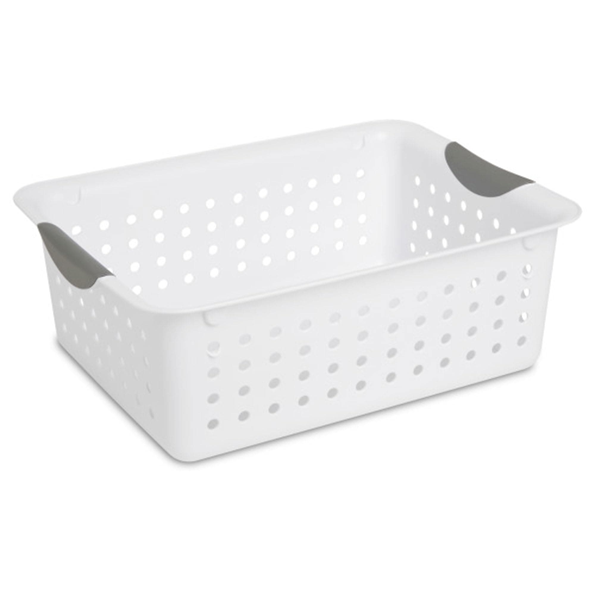 Sterilite 6-Pack Medium Ultra Basket, Open Top Plastic Storage Organizer, White - Classic Baskets for Organizing Countertops, Pantry Shelves, Kitchen Cabinets, Laundry Rooms or Home Offices
