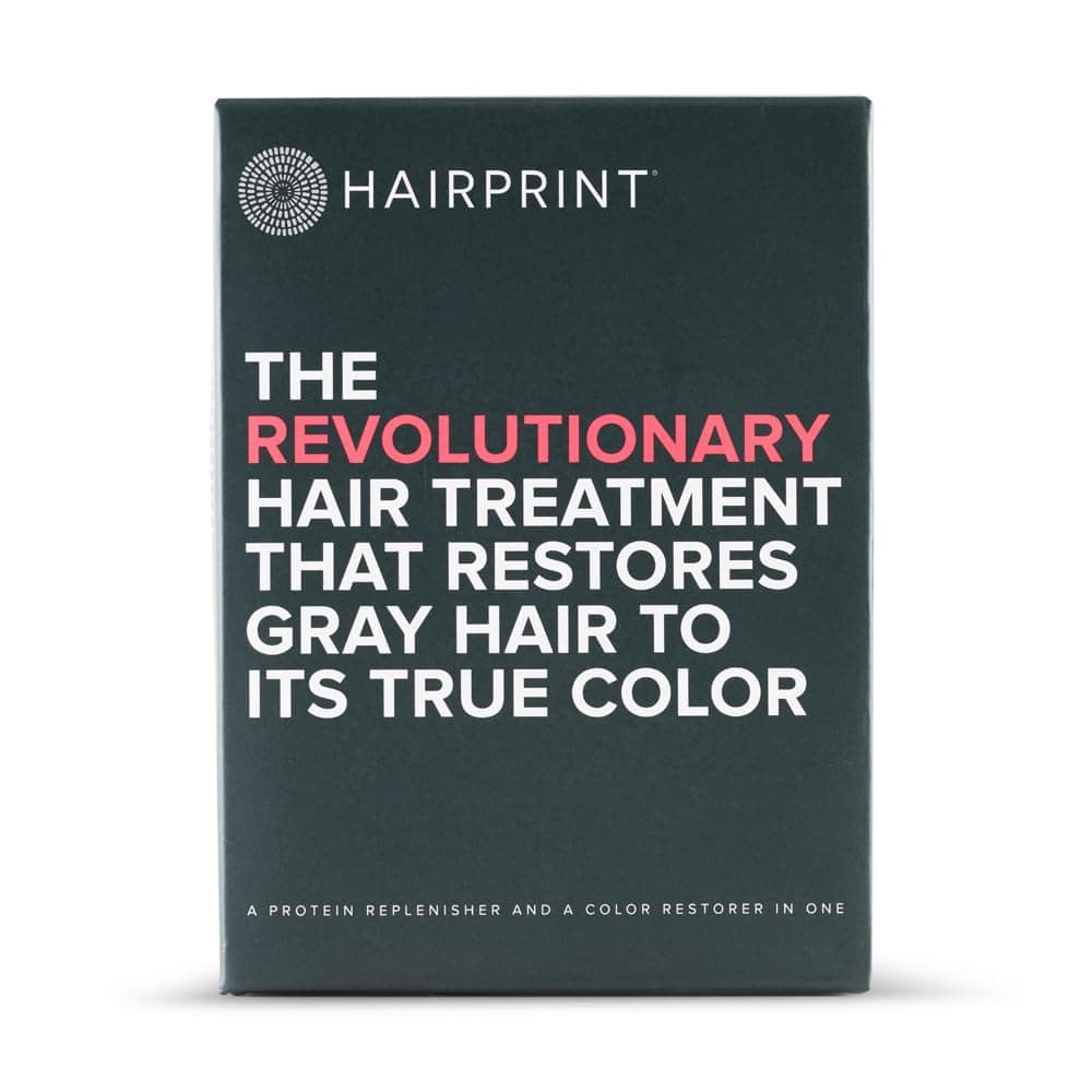 Hairprint True Color Restorer in Dark | Patented for Restoring Gray Hair | Replenishes Natural Pigment | Adds Body, Strength, & Texture | At-Home Treatment | Dye-Free & Non-Toxic