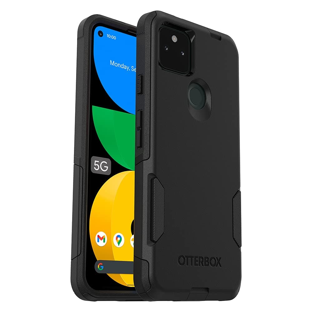 Pixel 5a Commuter Series Case - Black, Slim & Tough, Pocket-Friendly, with Port Protection