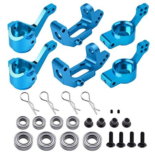 XPURC 1/10 Rc car Aluminum Steering Knuckle Hub Upgrade Parts 102010 102011 102012 Apply to Redcat Volcano HSP (Blue)