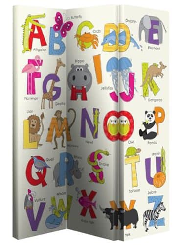 Arthouse Alphabet Opera Fun Screen, Polyester, Multi-Colour, 120 x 150 x 2.5 cm