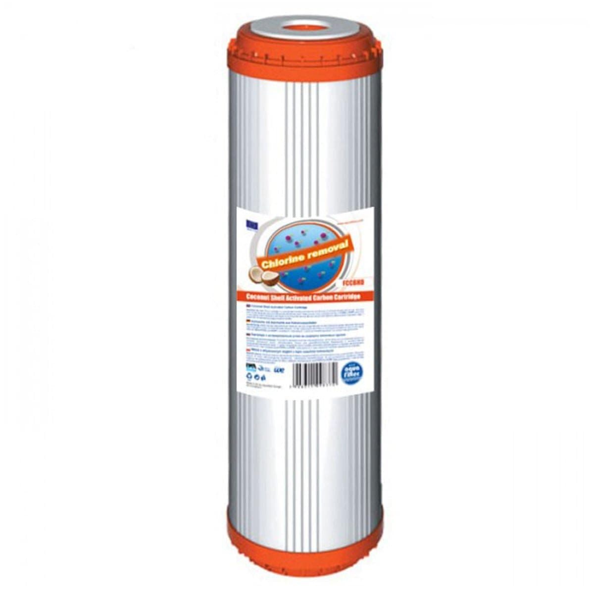 1 x AQUAFILTER 10" Standard Water Filter filled with 100% NSF approved Coconut Shell Granular Activated Carbon (GAC) for Reverse Osmosis, Whole House, Commercial, Industrial Purification Systems