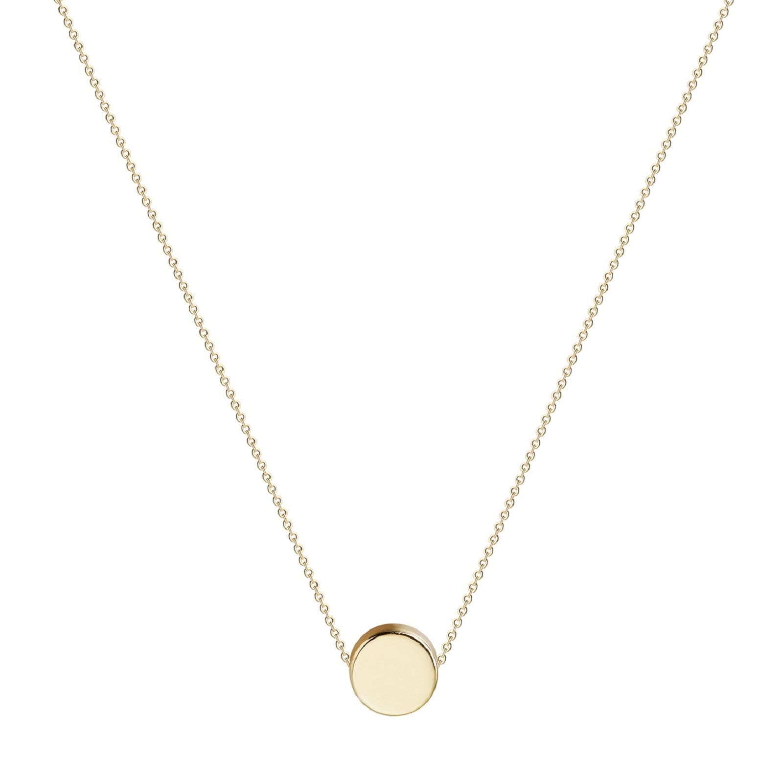 Dremmy Studios Dainty 14K Gold Filled Tiny Round Dot Minimalism Style Dead Pendant Necklace Personalized Delicate Friendship Jewelry Gift