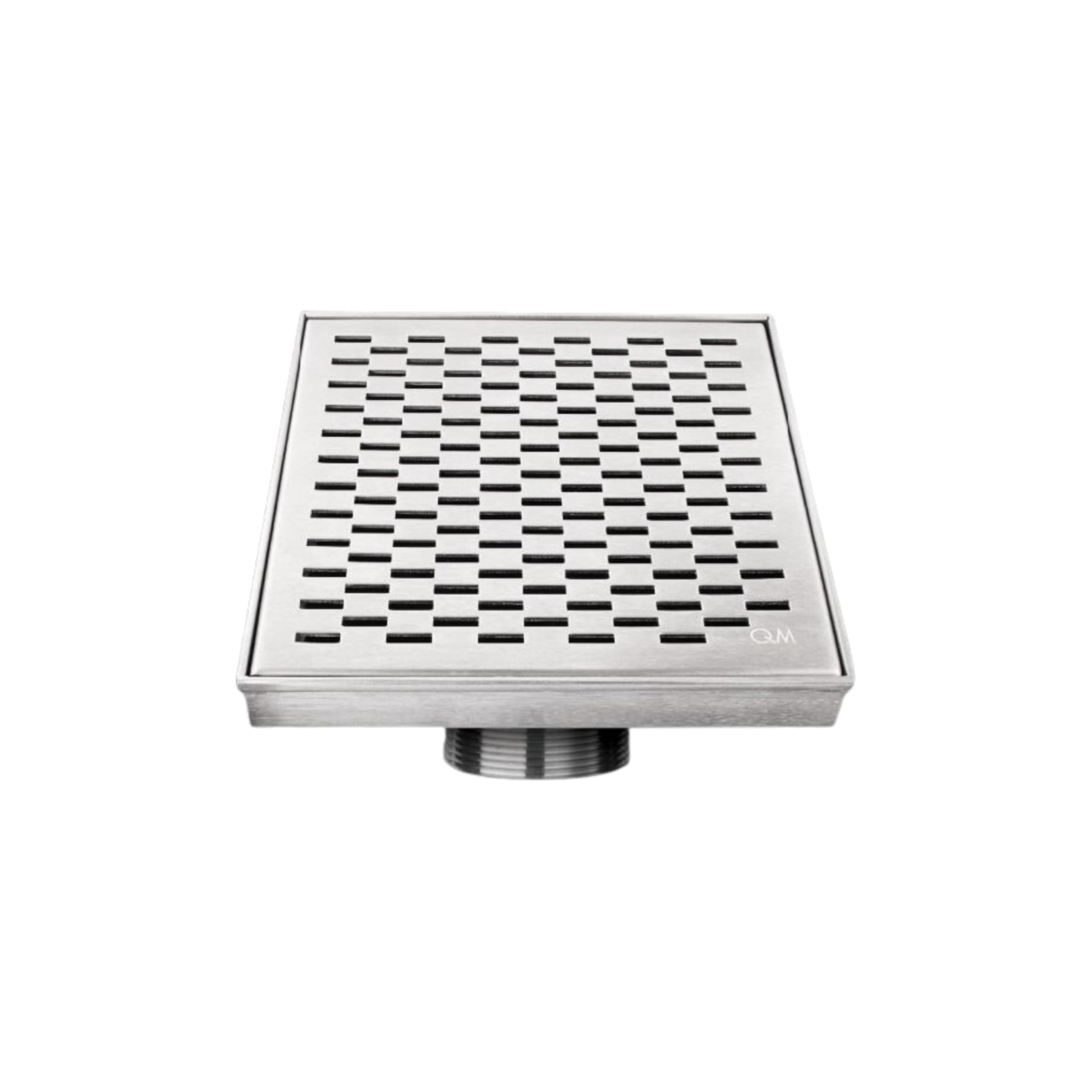 QM Square Shower Drain, Base and Grate made of 100% Stainless Steel Marine 316, Delmar Series Delta Line, Polished Finish, 5 inch 3/4, Kit includes Hair Trap/Strainer and Key