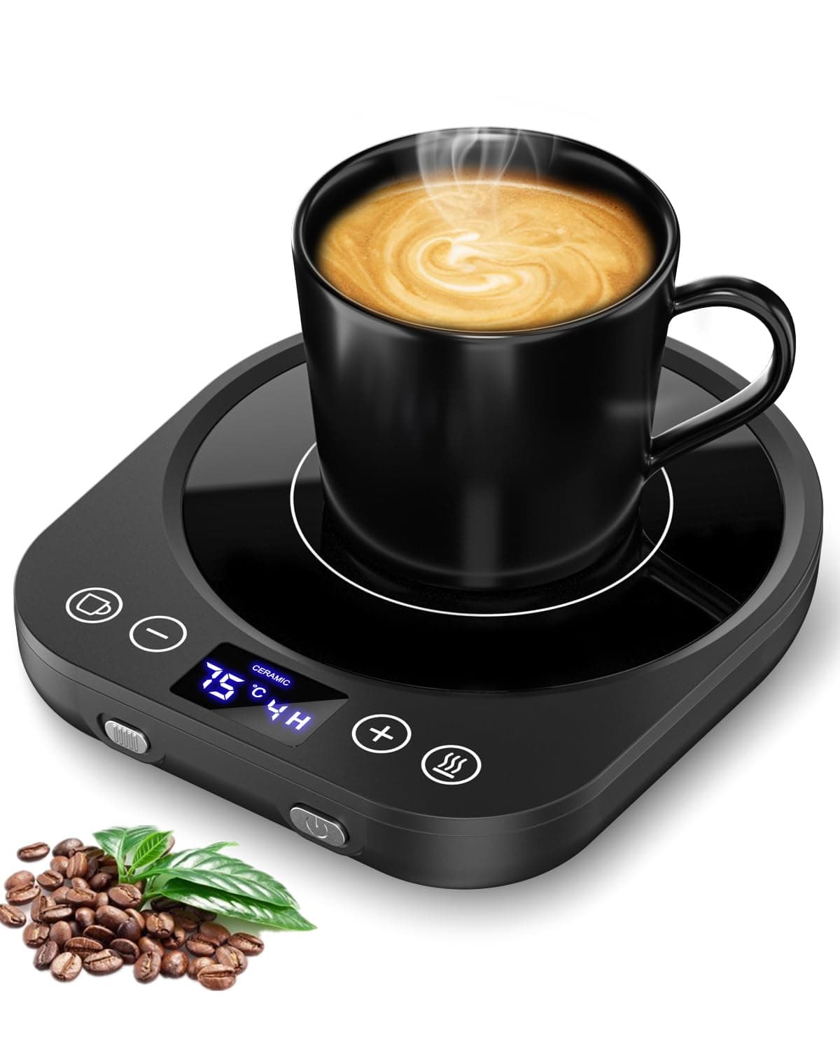 Coffee Mug Warmer, Smart Cup Warmer with Gravity Sensor, 9 Temperature Settings, 1-9H Timing, 4H Auto Shut Off, Cup Warmer for Heating Coffee, Tea, Milk, Coco, Candle