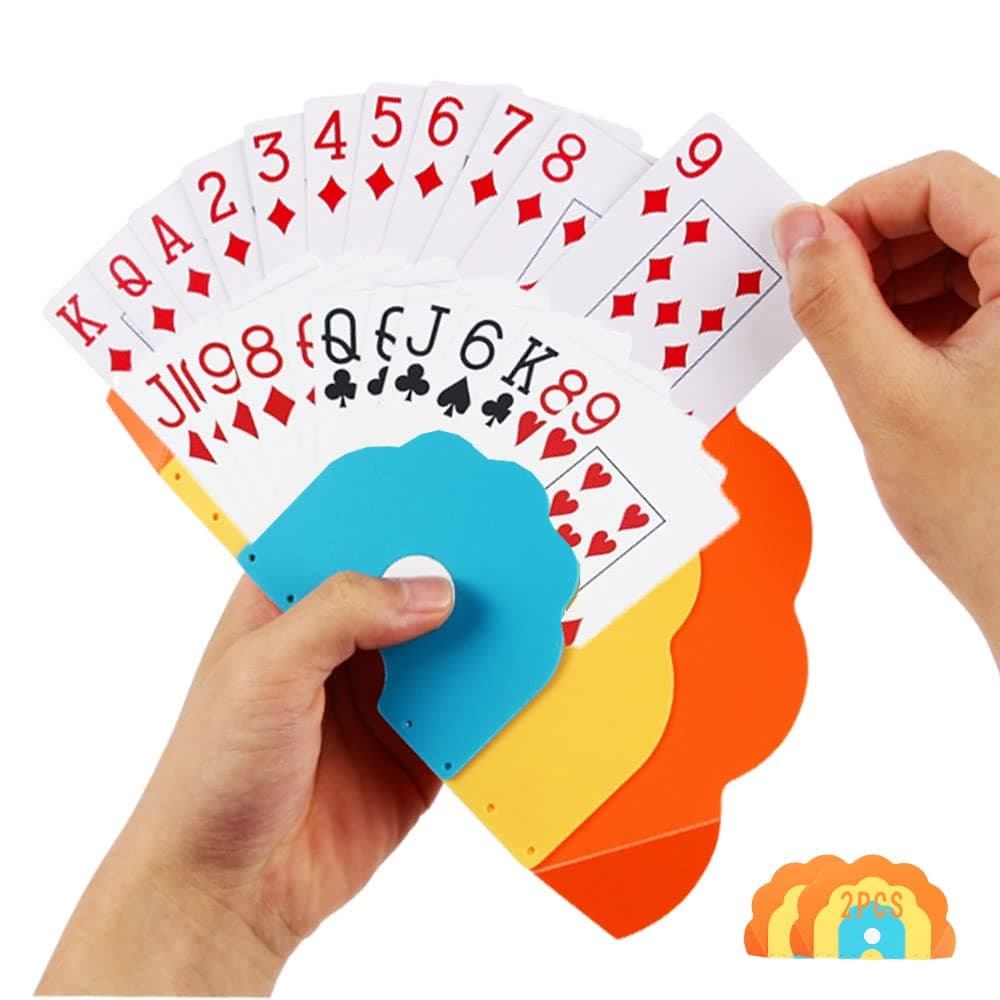 Card Holders for Playing Cards: Portable Plastic Hands-Free Kids Card Holder Gift for Poker Parties & Family Card Game Nights(Set of 2)