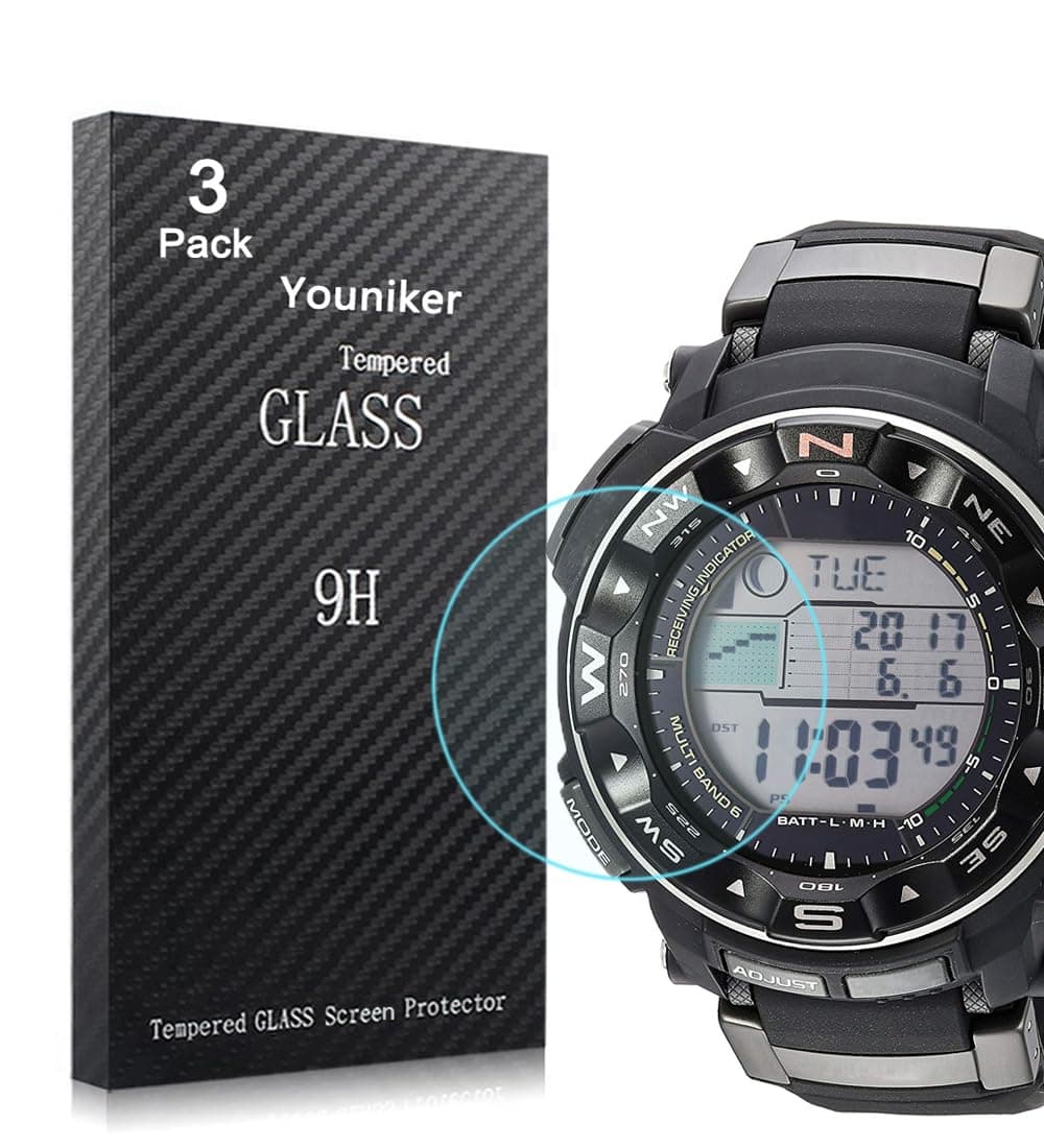 3 Pack Compatible with PRW2500R Watch Screen Protectors Tempered Glass for PRW2500/ PRW-2500/ PRW-2500T Screen Protector Foils Glass Anti-Scratch