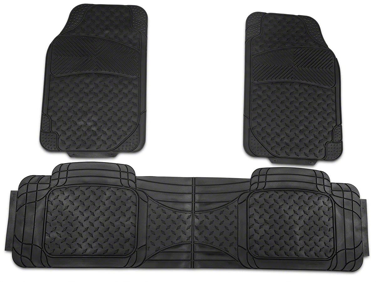 All Weather Floor Mat Set with One-Piece Rear Mat - Black - for Ford F-150 1997-2014