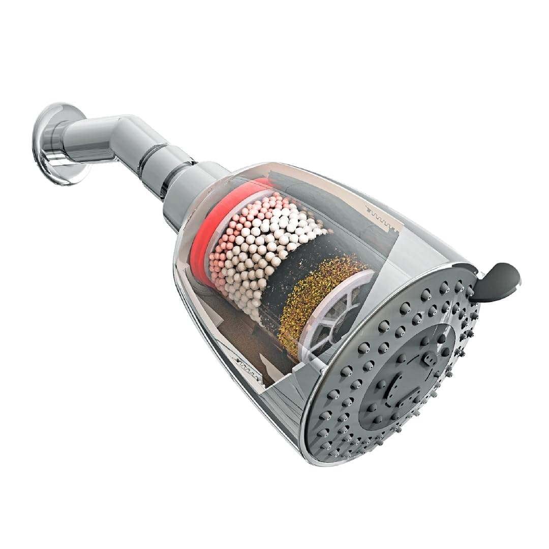 CLEO Multi Flow Shower Filter for Hard Water and Chlorine | Water Softener for bathroom | Shower Head Hard Water Filter | For Municipal/ChlorineWater