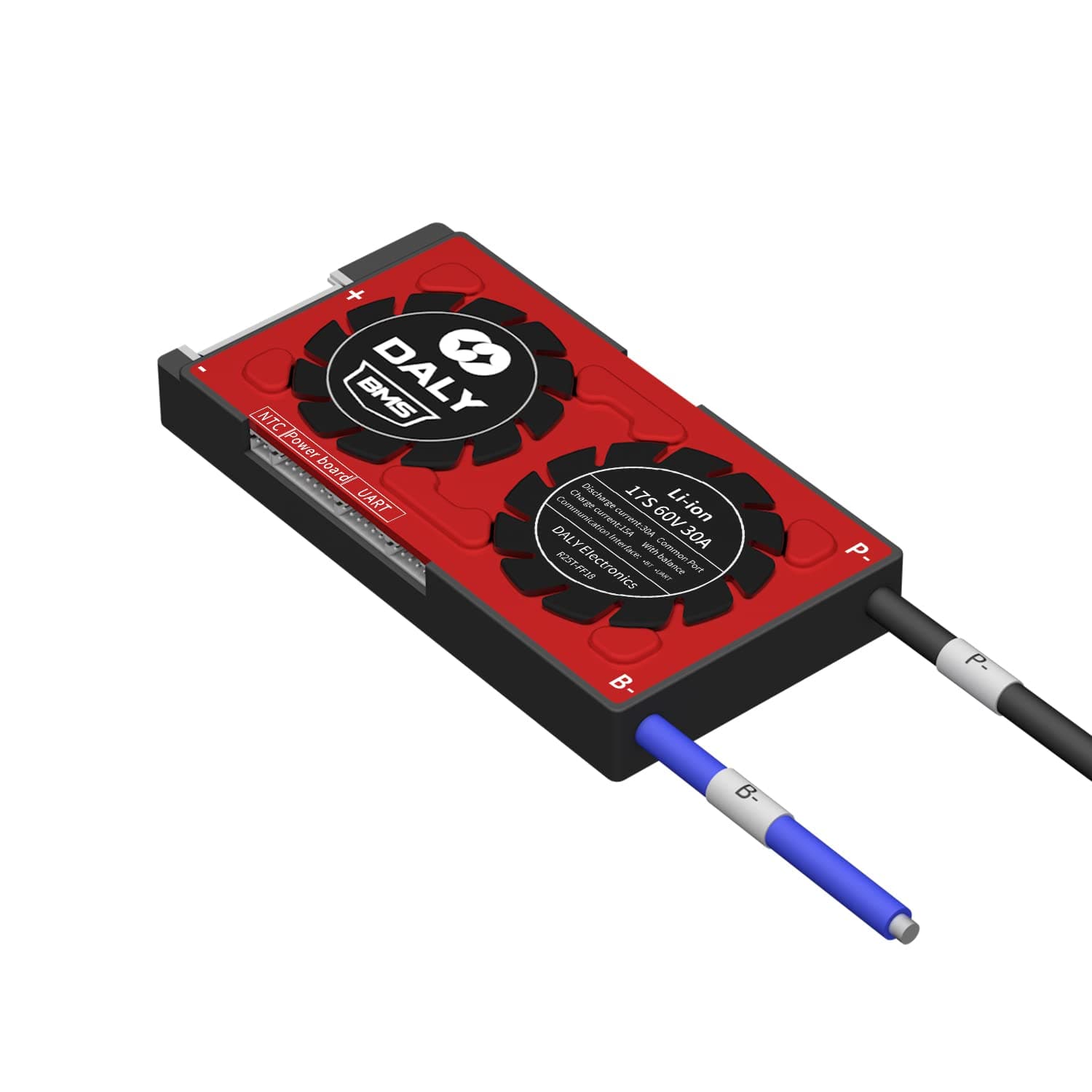 DALY Smart BMS Li-ion 17S 60V 30A with Visible Data Monitoring App Bluetooth Module, UART Communication for Rated 3.7V Lithium Battery Pack Management