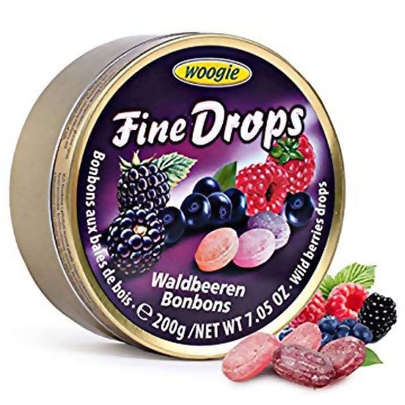 Refreshing Fine Drops of Wild Berry Candies(Forest Berries Bonbons) in Easy Resealable Round Can For Fresh Breath, Delicious Snack 200 g / 7.05 Oz