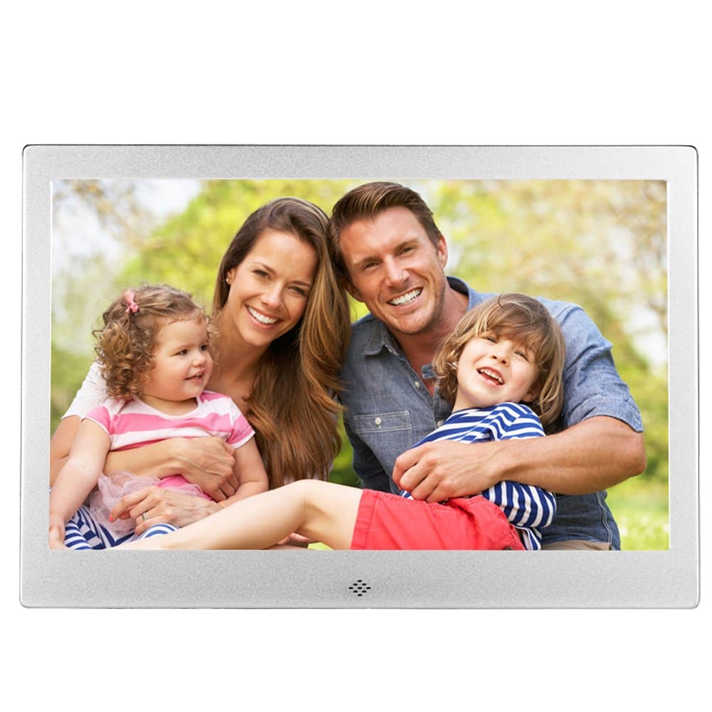 Digital Photo Frame Full HD 13.3 Inch Ultra-thin Metal Case Advertising Machine TV Micro Displays With Remote Control IPS 1280 * 800, Support Photo, Music & Video, HDMI Interface, HongLanAo® Electronic Photo Frame Digital Album (Silver)
