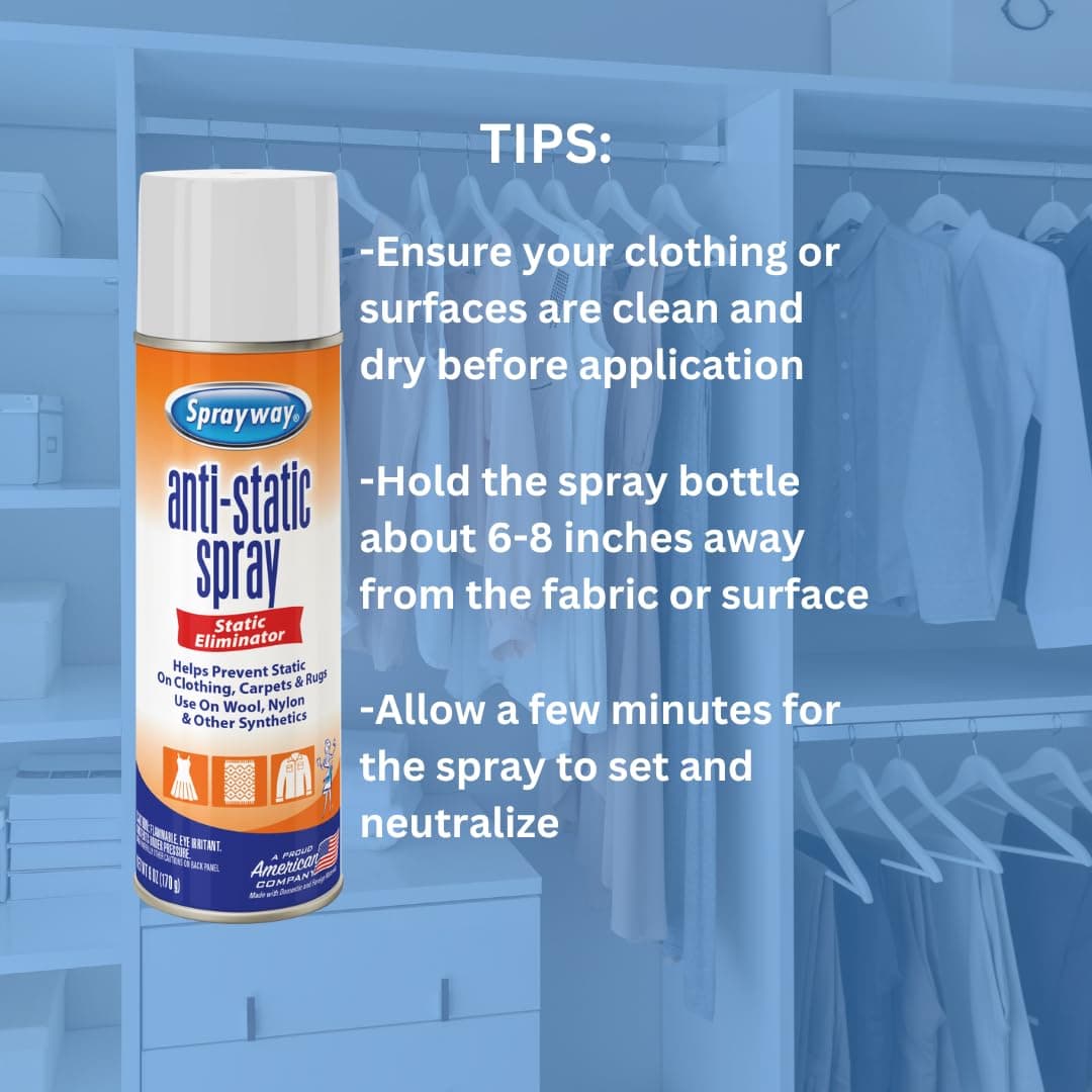 Sprayway SW956R Residue-Free Anti-Static Spray, Reduce Static Cling