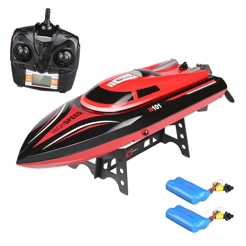 Virhuck H101 RC Boat Toys, Remote Control Boat for Pools and Lakes 2.4GHz High Speed RC Racing Boats for Adults & Kids + Bonus Battery