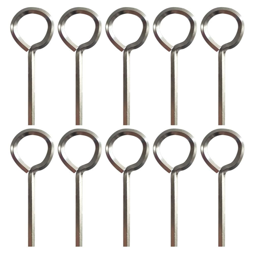 1/8” Standard Hex Dogging Key with Full Loop, Allen Wrench Door Key for Push Bar Panic Exit Devices, Solid Metal - 10 Packs