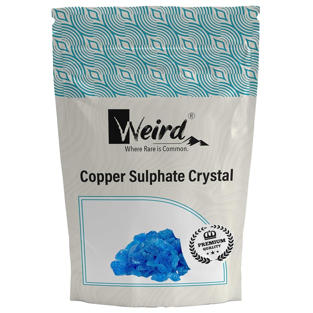 WEIRD Copper Sulphate Crystal 10g | Copper Sulfate | Neela Thotha for Agriculture Fungicide, Algaecide, Root Killer, Water Treatment and Industrial Use