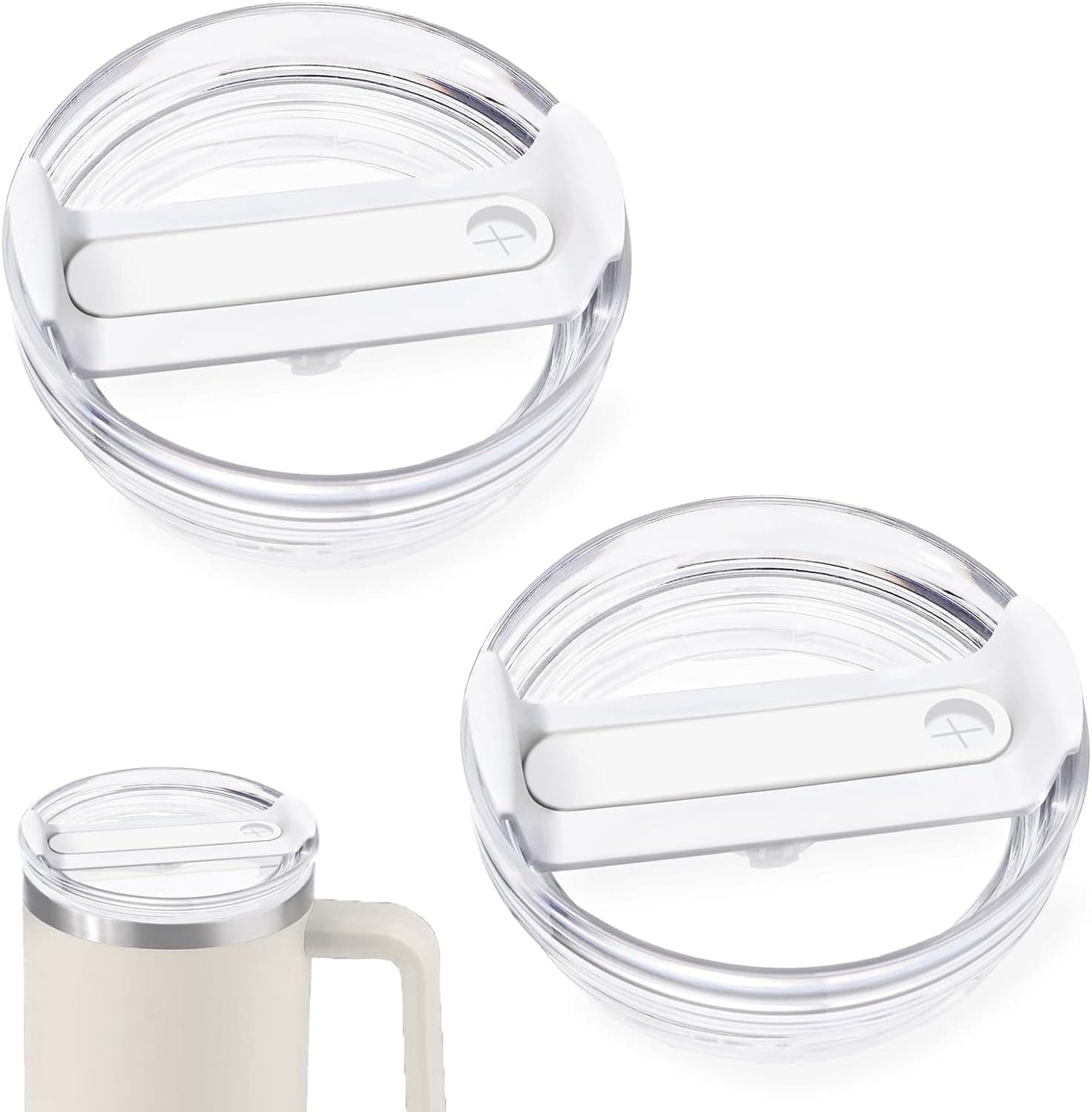 Sagreeny40 OZ Tumbler Lid Replacement Fit for Stanley Cup, 2 Pack Clear Replacement Lids Fit for Stanley Travel Tumbler, Spill Proof Splash Resistant Tumbler Covers for Stanley Replacement Lid