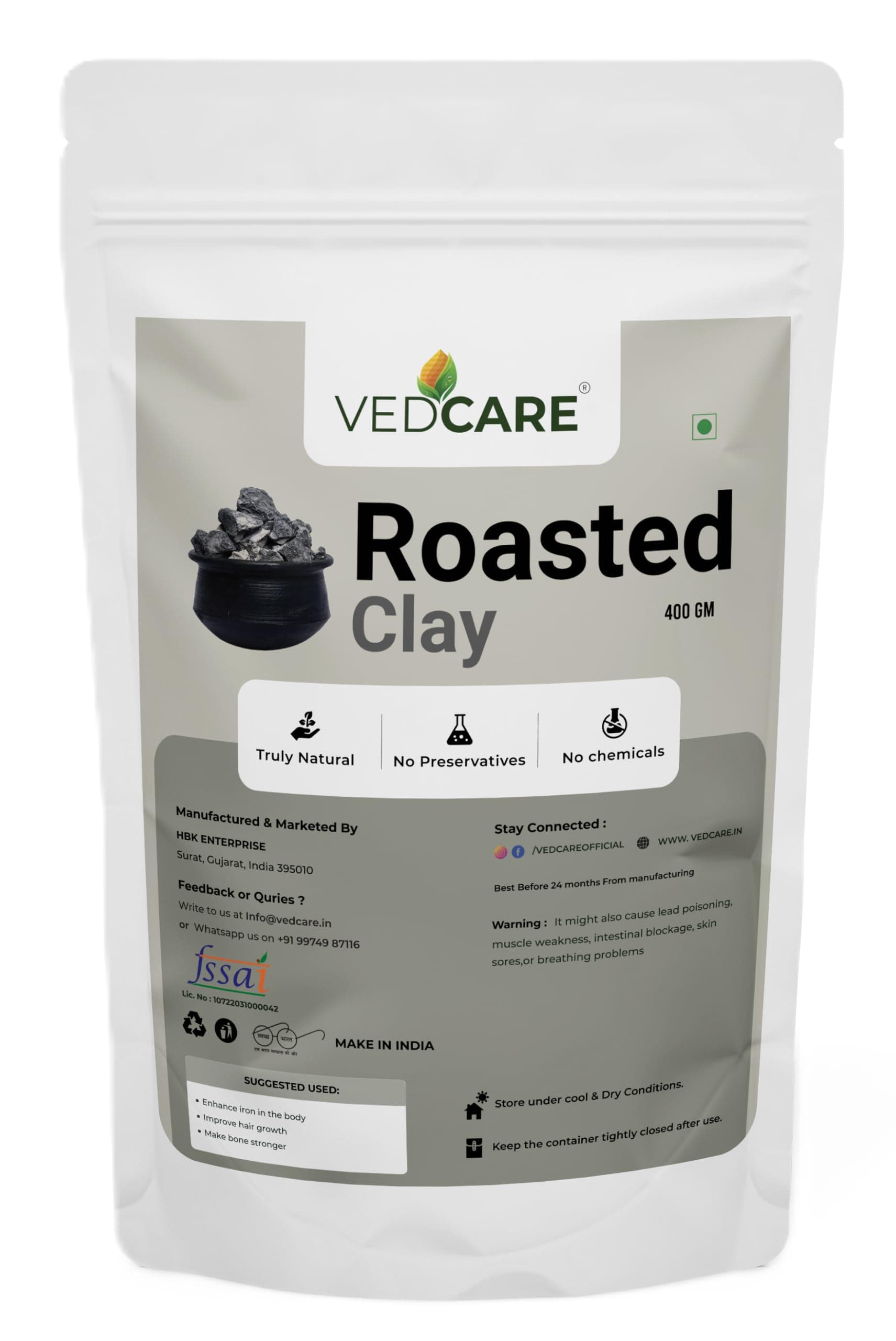 Indian Edible Roasted Clay | Bhutdo | Khadi | Mitti | Butter Soil Manure | Roasted nakumatt | nakumatt Clay, 400 g