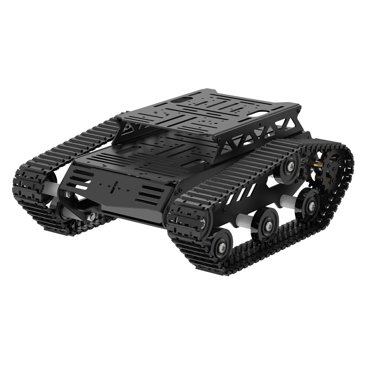 Tank Car Chassis Kit Shock Absorbing Robot with 2WD Motors for Arduino/Raspberry Pi/Jetson Nano DIY Remote Control Robotic Car Learning Kit (Black)