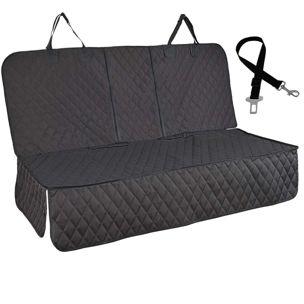 Honest Dog Car Seat Covers with Mesh Window,Dog seat Cover with Side Flap for Cars, Trucks, and Suv's - Waterproof & Nonslip Pet Seat Cover for Backseat(Black, 57”W x 47”L)