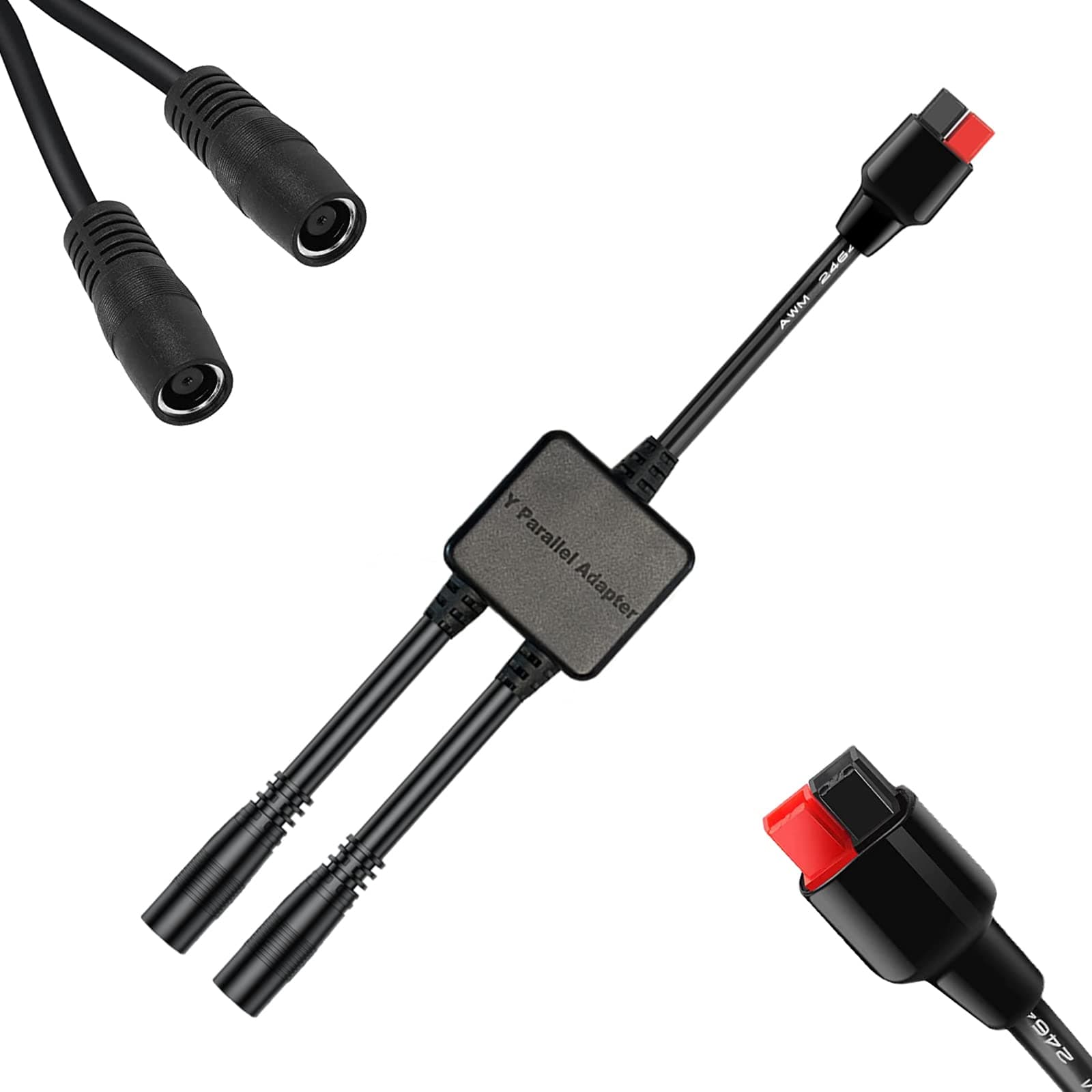 8mm Adapter to Anderson Y Parallel, High Power Port HPP to 8mm Connector for Solar Panel Reverse Current Protection Charge Solar Generator