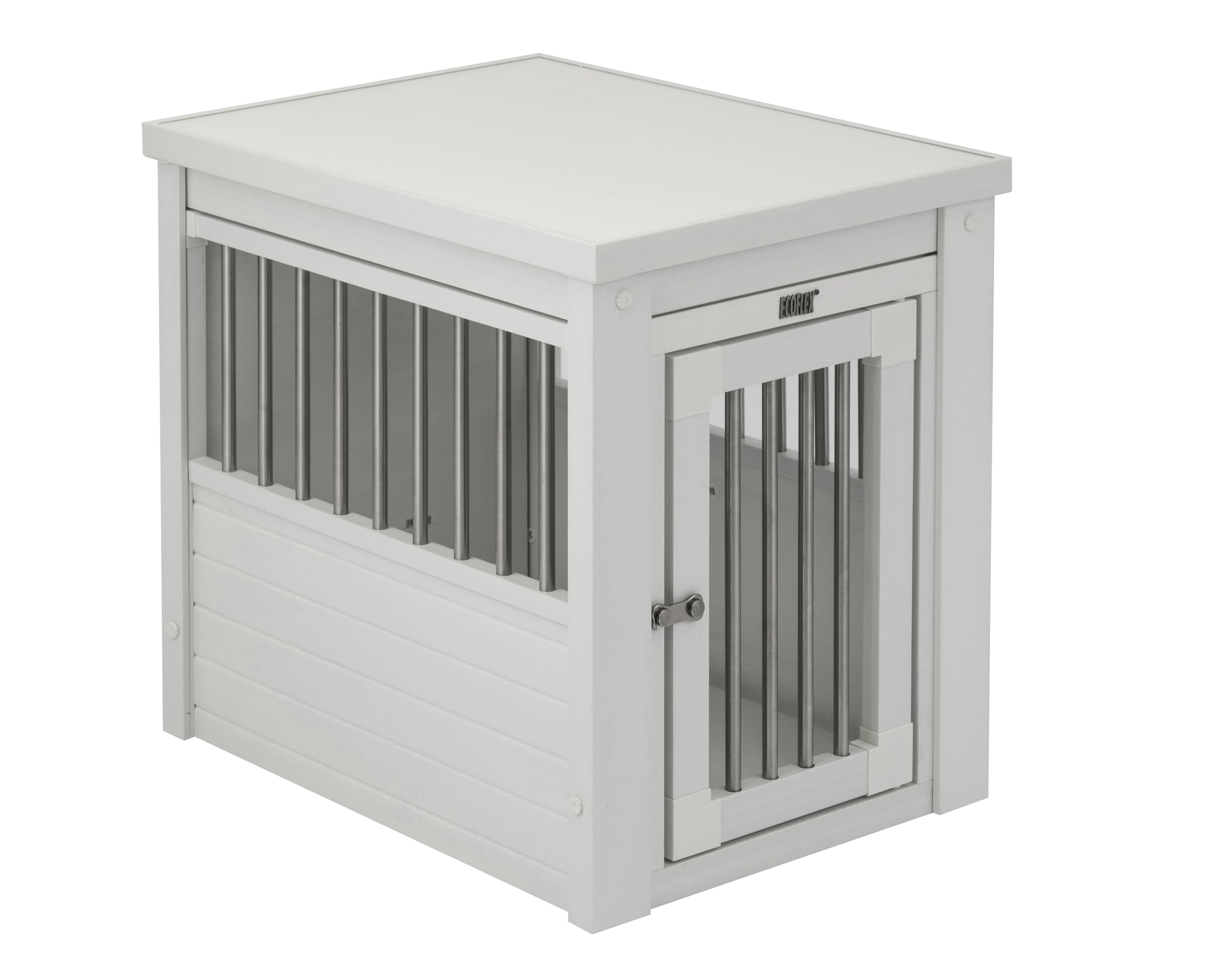 New Age Pet ECOFLEX InnPlace Dog Crate & End Table, Indoor Furniture Style Pet Kennel for Small, Medium, Large & XL Dogs, Durable Composite, Antique White, Small