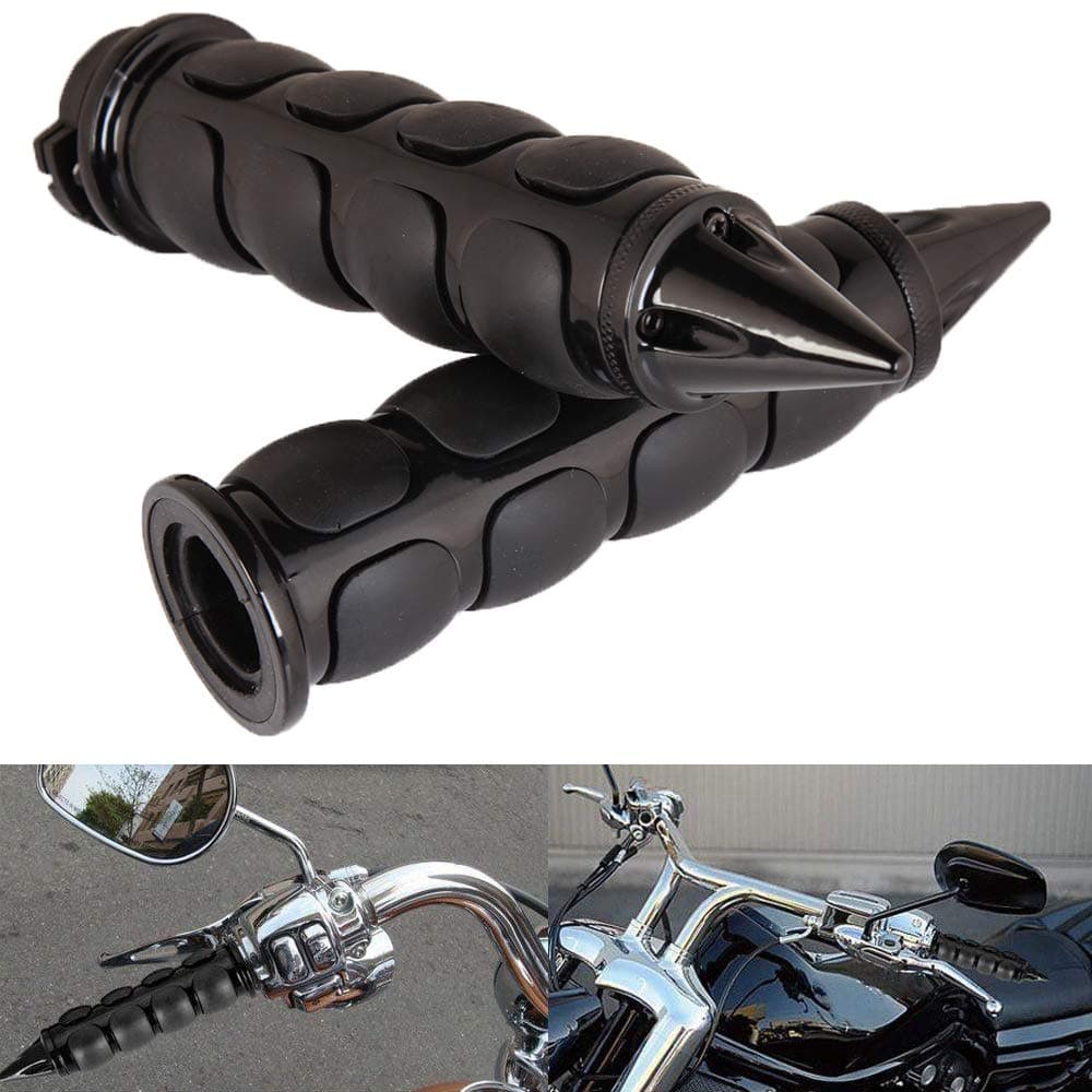 'Pair of 1'' Dual Black Motorcycle Bar End Hand Grips Handlebar for Cruisers Harley Honda Yamaha Suzuki'