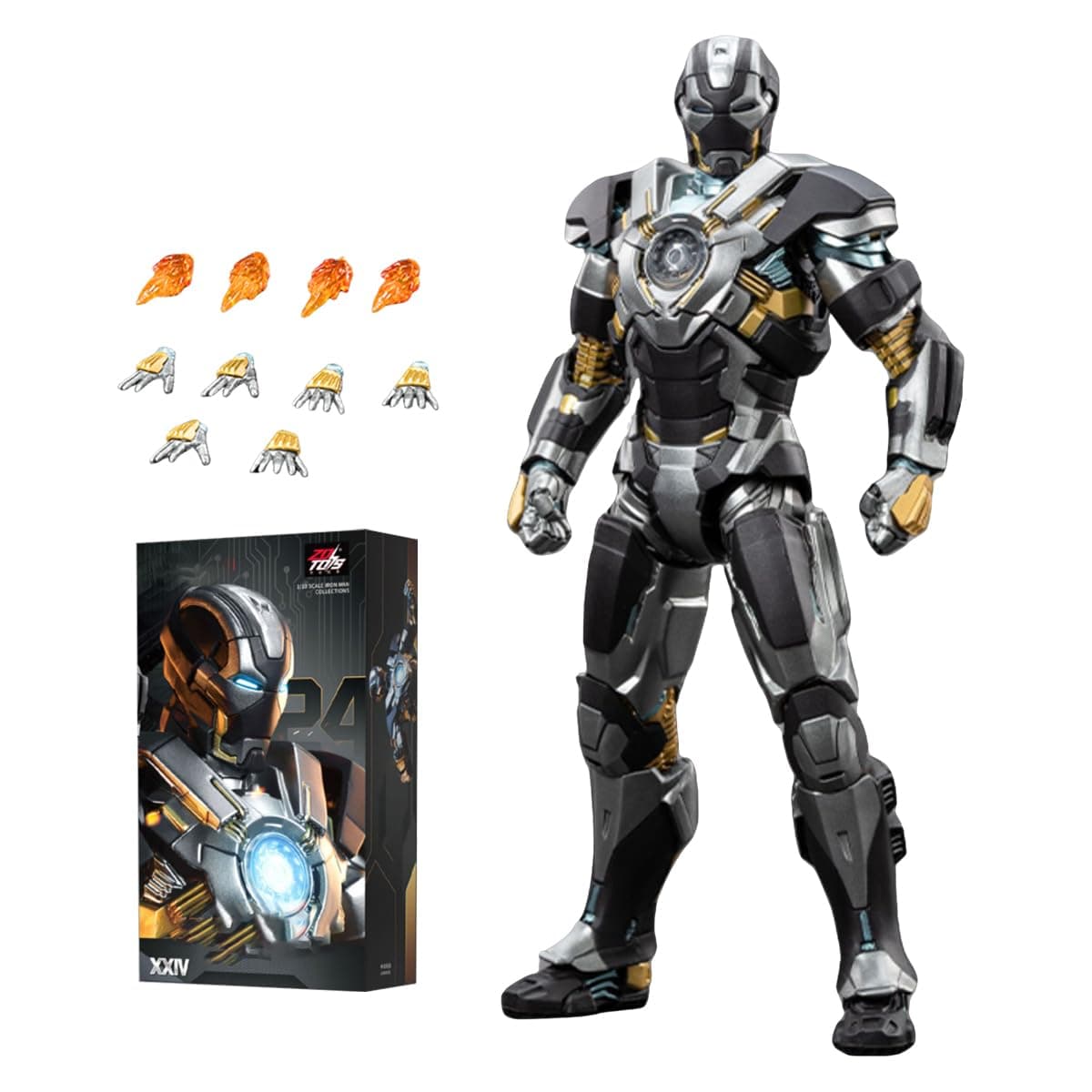 HiPlay ZD Toys 1/10 Iron Man MK24 Non-Luminous 1906-24 Action Figure