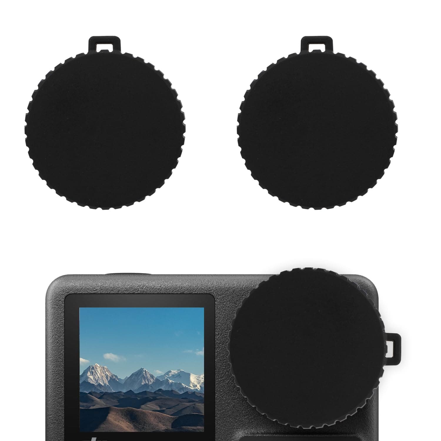 2pcs Lens Cap for Osmo Action 4 and Action 3, Black Lens Protector Flexible Lens Cover Protective Accessories Compatible with Osmo Action, Prevent Scratches Dust