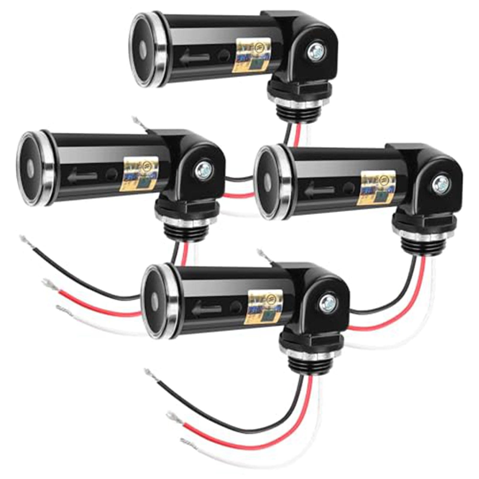 4-Pack, Dusk to Dawn/Day Night Sensor, Photoelectric Switch, Photo Cell Sensor, 110V/120V/220V/240V Input, UL Listed, IP65 Water-Resistant Photocell for Outdoor Light