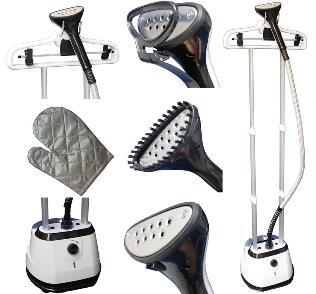 EAZILIFE Twin Pole Vertical Clothes Steamer 1800w 2.0L Professional Garment Steaming System For Home Retail Commercial Use