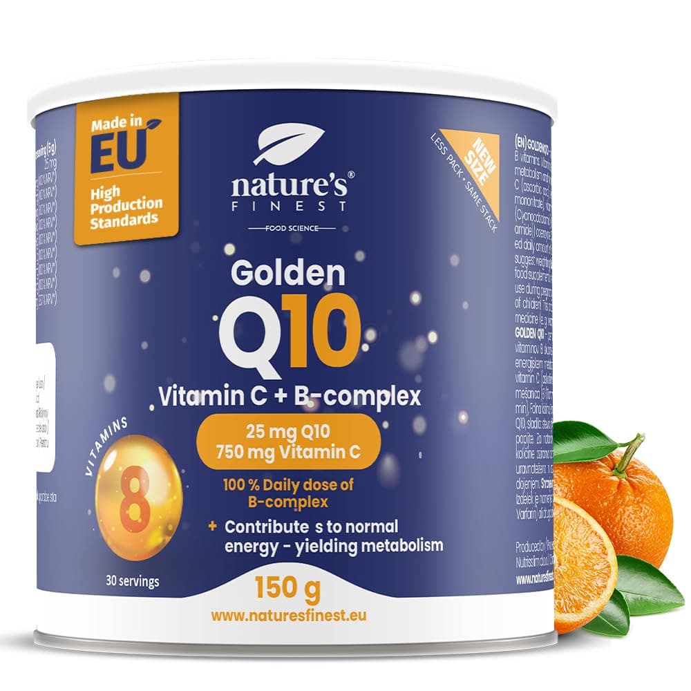 Nature's Finest by Nutrisslim Golden Q10, High Strength Coenzyme Q10, Potent Q10 Supplements for Vitality, CQ10 Supplement Formula, Co Q10 Supplement for Energy