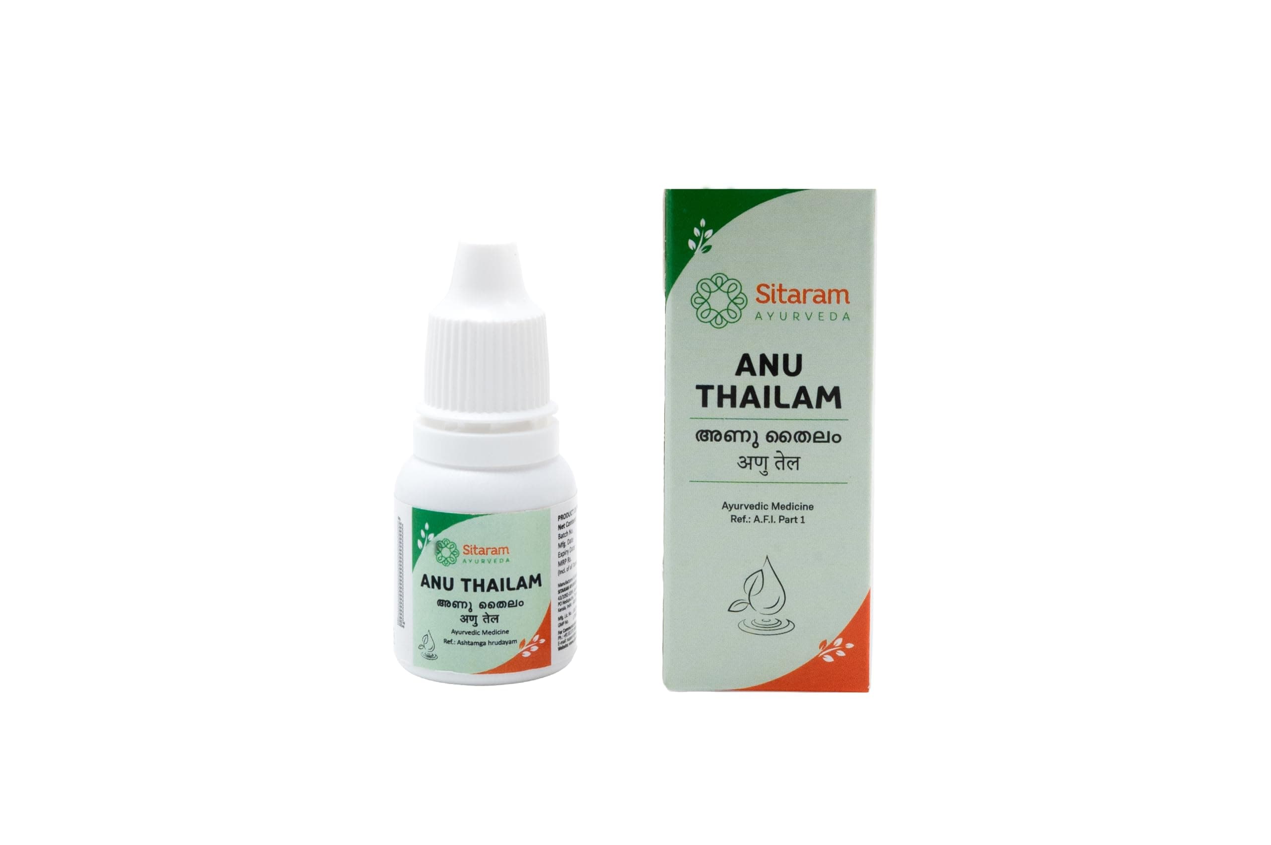 Sitaram Ayurveda Anutailam | Classical Nasya Oil for Daily Wellness | Herbal Ayurvedic Blend | Supports Clear Breathing & Nasal Moisturization | Upper-Body Wellness | 10 ml Each | Pack of 3