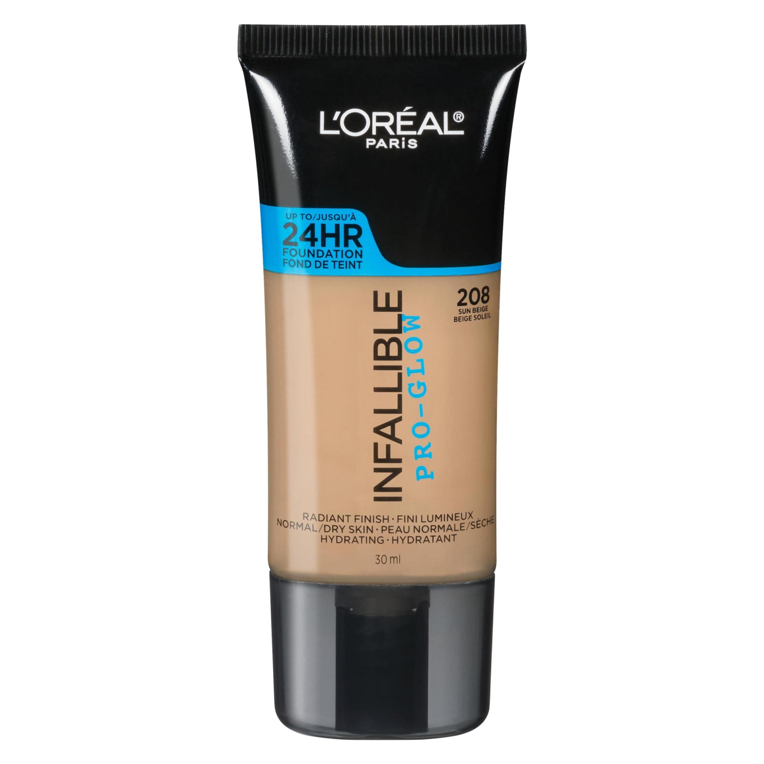 L'Oréal Paris Infallible Pro Glow Longwear Foundation, 208 Sun Beige, 30 ml (Amazon Exclusive)